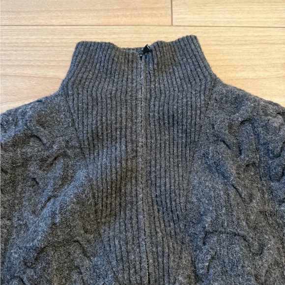 J.Crew Gray Cable Knit Half-Zip Sweater Super Soft Yarn - Picture 5 of 6